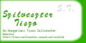 szilveszter tiszo business card